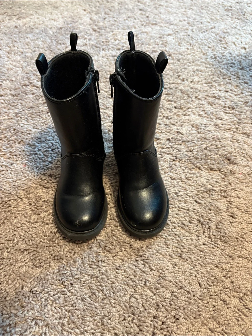 Old Navy Black Mid-Calf Kids Zip Boots